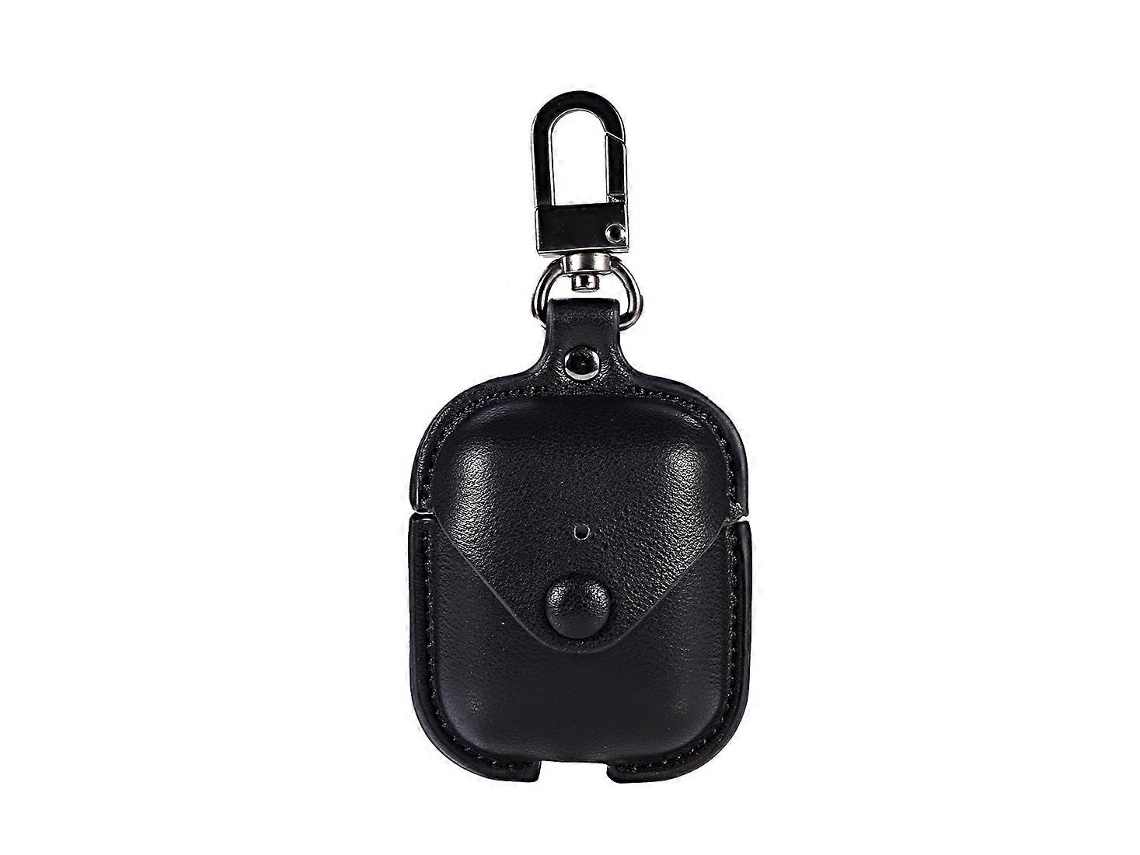 Capa protetora em couro PU para fones de ouvido Bluetooth sem fio Apple AirPods 1/2, com fivela metálica. GIECY