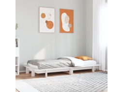 Vidaxl Cama Sem Colchão 100x200 Cm Madeira De Pinho Maciça Branco