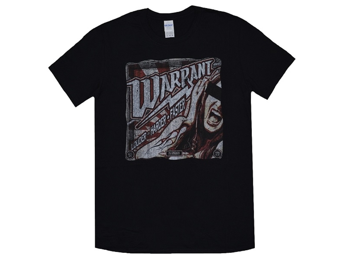 Warrant Louder Harder Faster T-shirt Unisex Adults Size:xl