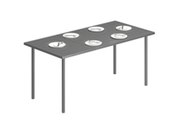 Mesa de Jardim Retangular 165x80cm (aço com Ripas, 6 Lugares)