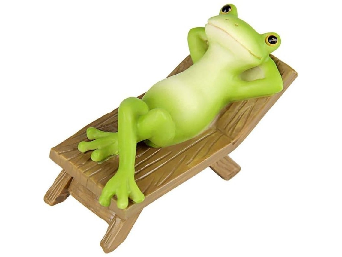 Estátua de sapo Nova Line para jardim de fadas, miniatura exterior | S/MARCA