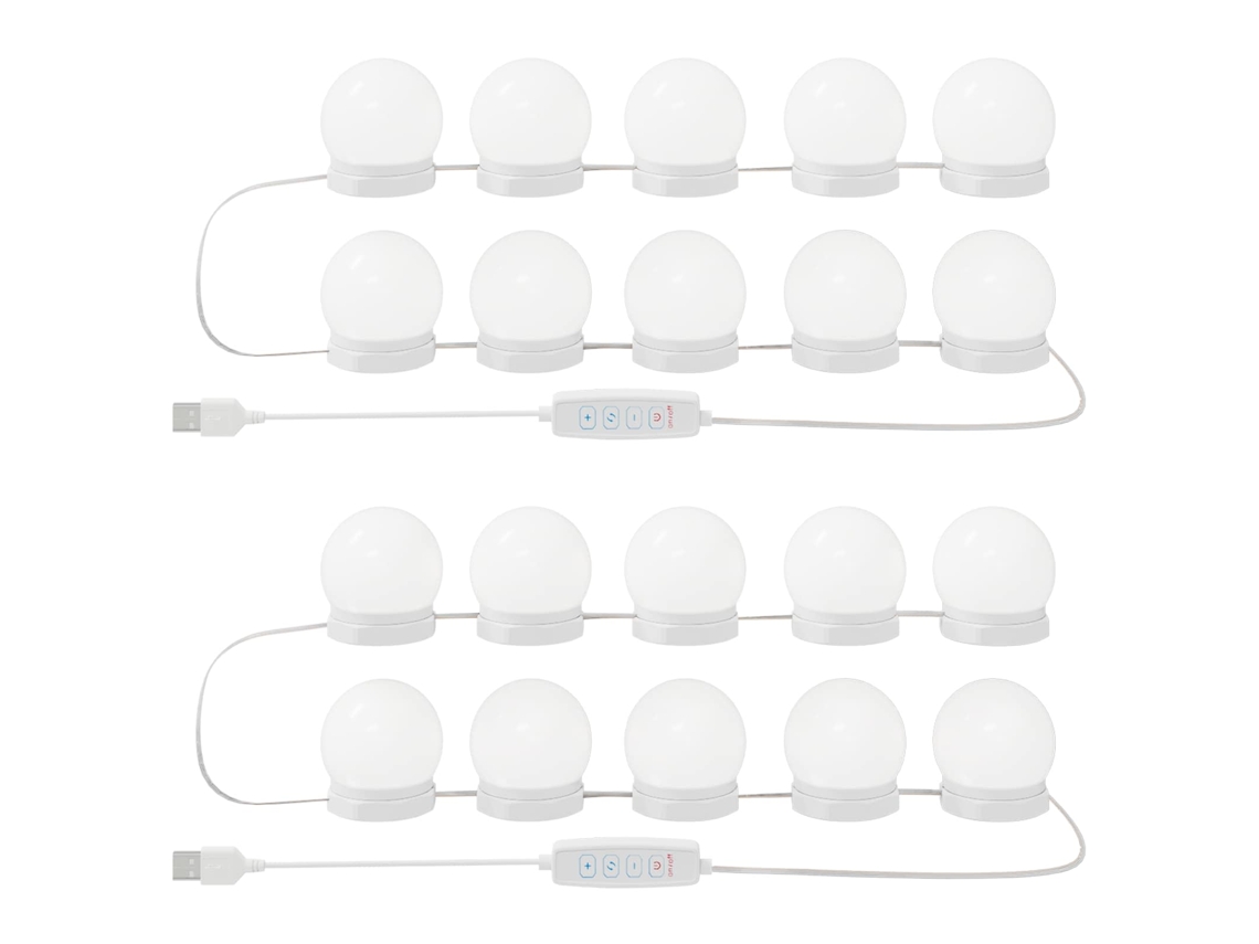 Conjunto de Luzes de Espelho 2 Pcs Branco 4,5x4,5x4,8 cm Plástico MAISON EXCLUSIVE