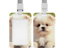 Porta-cartões Crachá Cães, Camada Protetora Vertical com Cordão, Porta-cartões de Plástico Impermeável, Ideal
