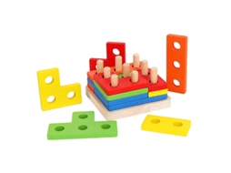 1 Conjunto De Brinquedos De Quebra Cabeça Geométricos Allinless