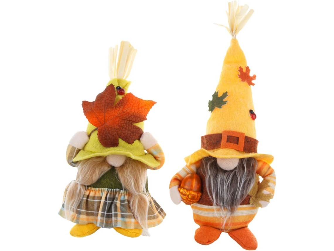 Conjunto De 2 Anões Pelúcia Decorativos Para O Dia Ação Graças E