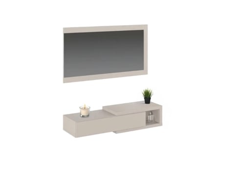 Armário De Corredor Derek Sh Com Espelho Blanco Roto 95 X 19 X 26 Cm Duehome