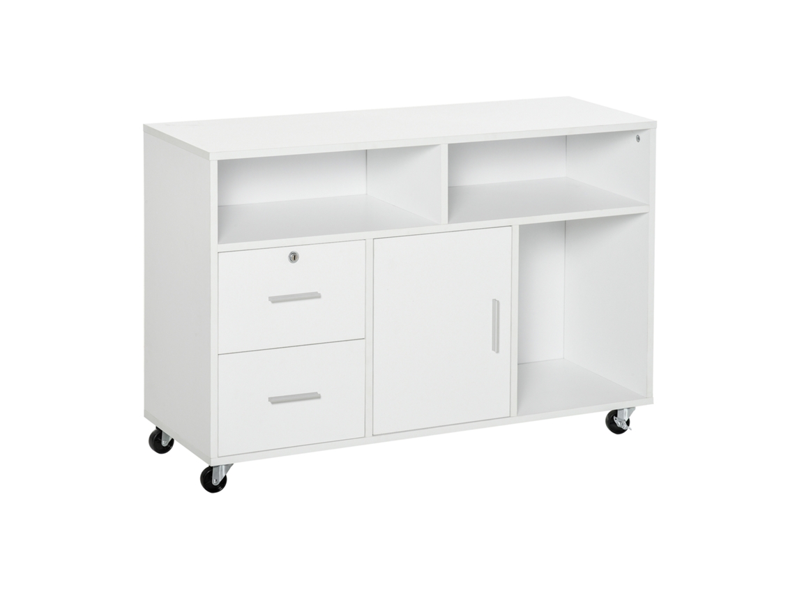 Móvel Arquivador Melamina Cor Branco 100x35x65 cm Homcom