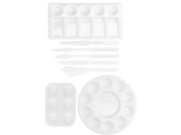 Conjunto De 8 Paletas E Espátulas De Plástico Para Pintura, Fácil Limpeza E Reutilizável, Ferramentas De Pintura À Água