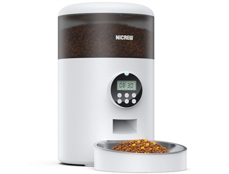 Distribuidor automático de comida para gatos, 3,5 L, aço inoxidável, lembrete de escassez de alimentos BRAWDRESS
