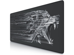 Mousepad Gamer Rápido Mousepad Extra Grande 900 X 400 X 43 Mm Preto Com Estampa De Lobo Brilvibera