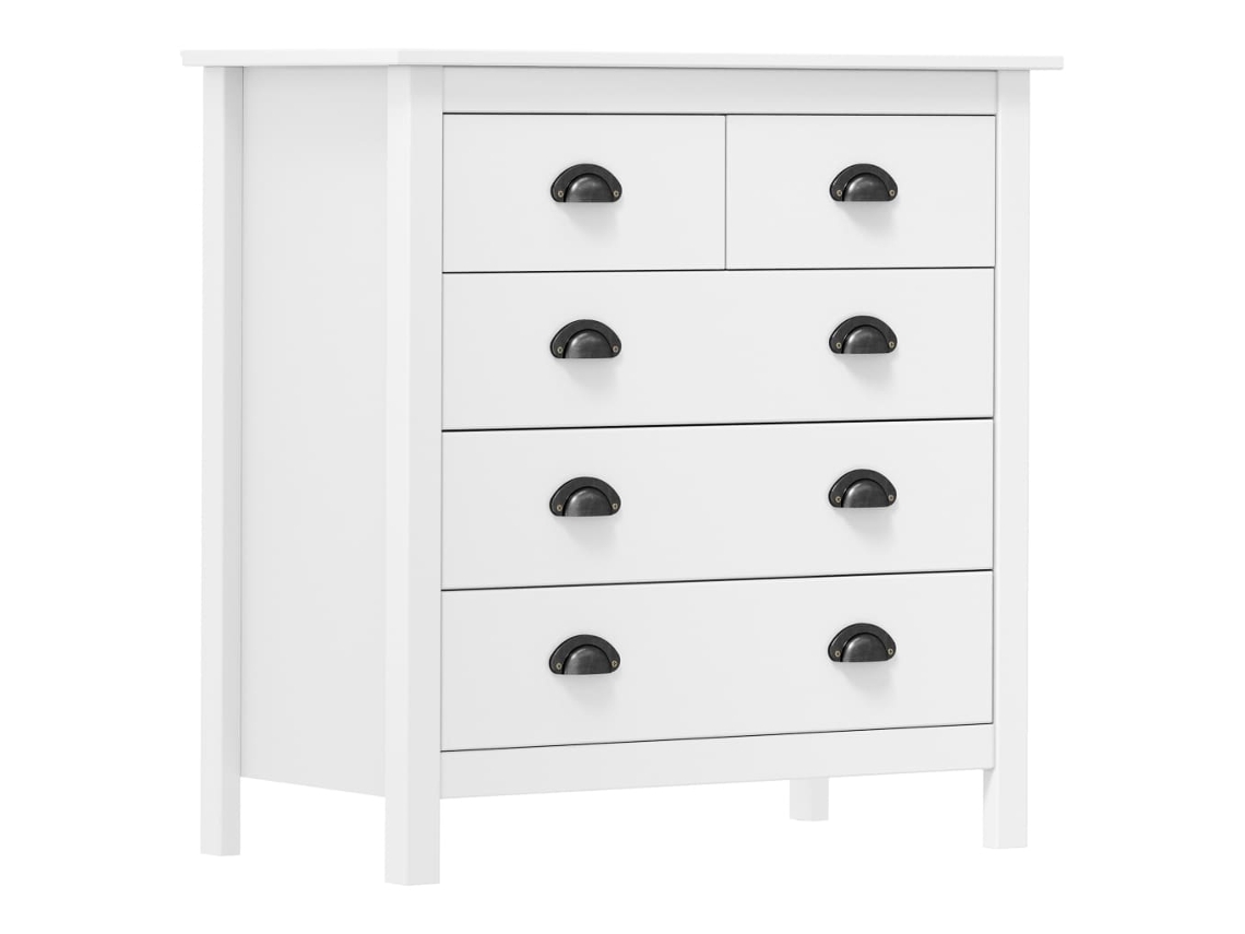 Vidaxl Aparador Hill 79x40x80 Cm Madeira De Pinho Maciça Branco