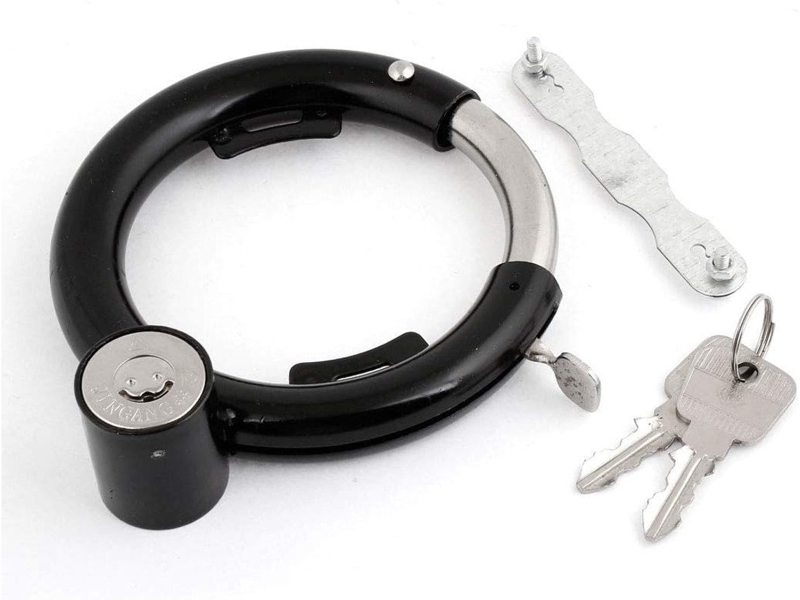 Cadeado de Bicicleta com Chave Metal Preta 5 Polegadas Diâmetro CHABERLU