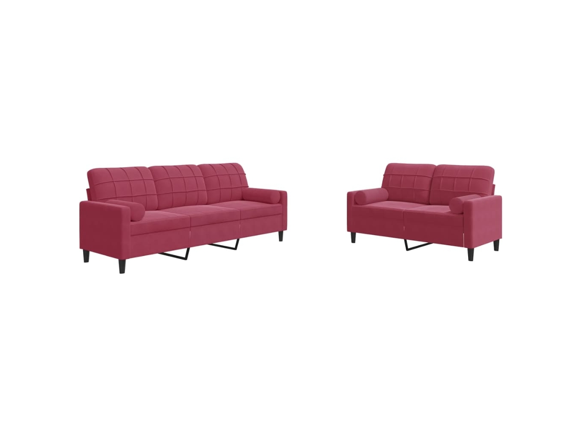 Sofa Set, Sofa Sets Vidaxl Vermelho Veludo (n/a)