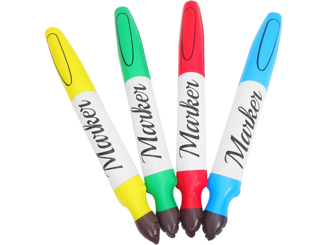 Conjunto De 4 Canetas Infláveis De Pvc Da Para Decoração Escolar