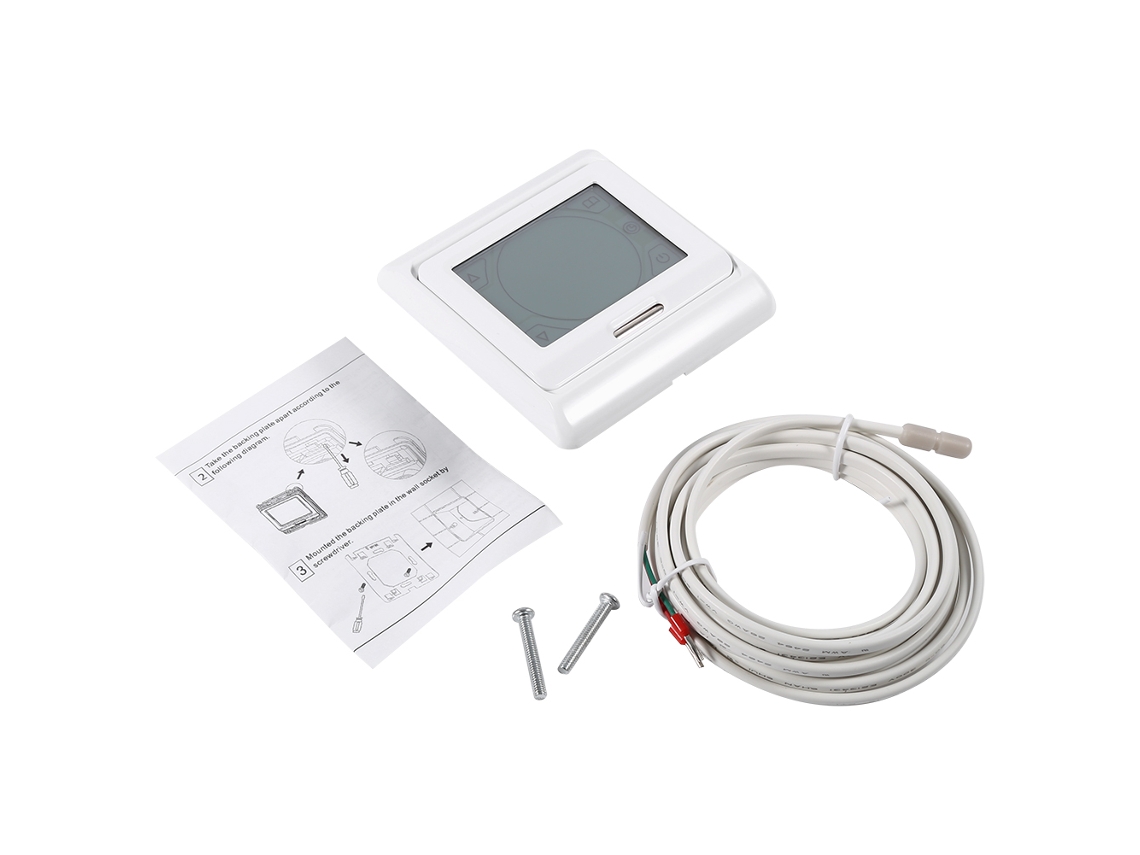 Termostato programável semanalmente para aquecimento de piso com pano sensível ao toque (ac230v 16a, com visor LCD)