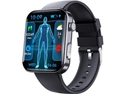 Smartwatch 2.1 Polegadas Tela Bluetooth Chama Health Monitoring Ip67 À Prova D Água Preto Bestvite