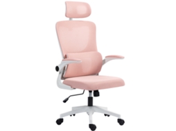 Cadeira de Escritório Ajustável e Reclinável com Apoio de Cabeça Removível,em Tecido de Rede,60x59x114 122 Cm,rosa BTFORUS