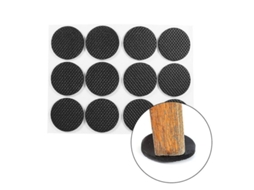 Pés de Borracha Nova Line autoadesivos para móveis, 12pcs preto | S/MARCA
