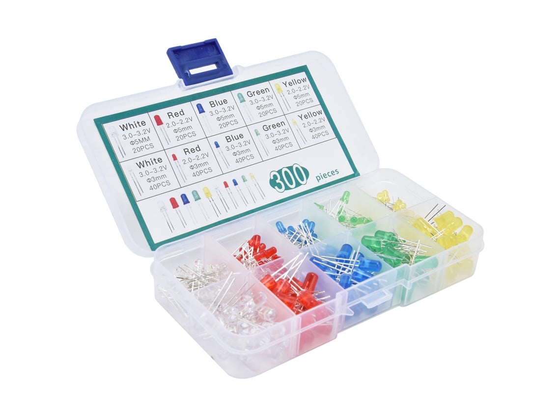 Laxiscreed Kit De 300 Leds Rgb Multicoloridos Para Componentes Eletrônicos E Projetos Diy
