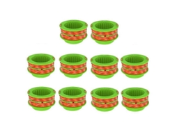 Conjunto De 10 Bobinas De Linha De 4,6 M (15 Pés) Para Cortadores De Grama Ego Power+ De 15 Polegadas, Modelos St1500, St1500-s, St1502 E As1300.