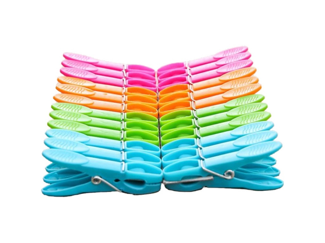 Prendedores de Roupa Plástico Coloridos BRILVIBERA (pacote com 24)
