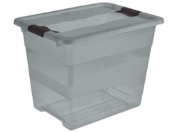 Caixa de Armazenamento Keeper Cornelia 24 Litros Cinza Cristal KEEEPER