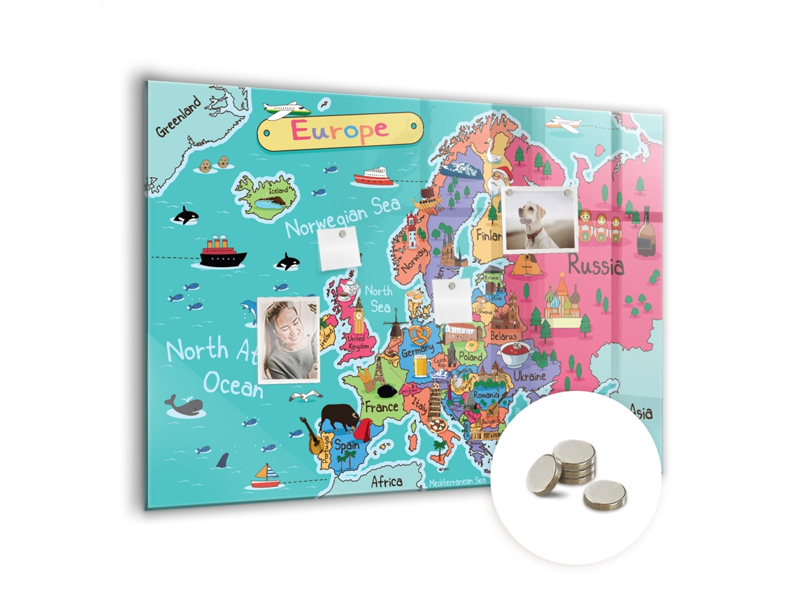 Lousa Magnética Mapa Da Europa Para O Escritório Espelharte (100x70 Cm)