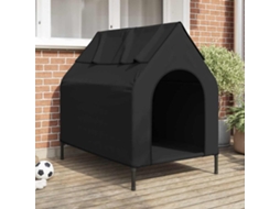 Vidaxl Casa Para Pets Manual Preto 110 X 75 X 90 Cm Aço
