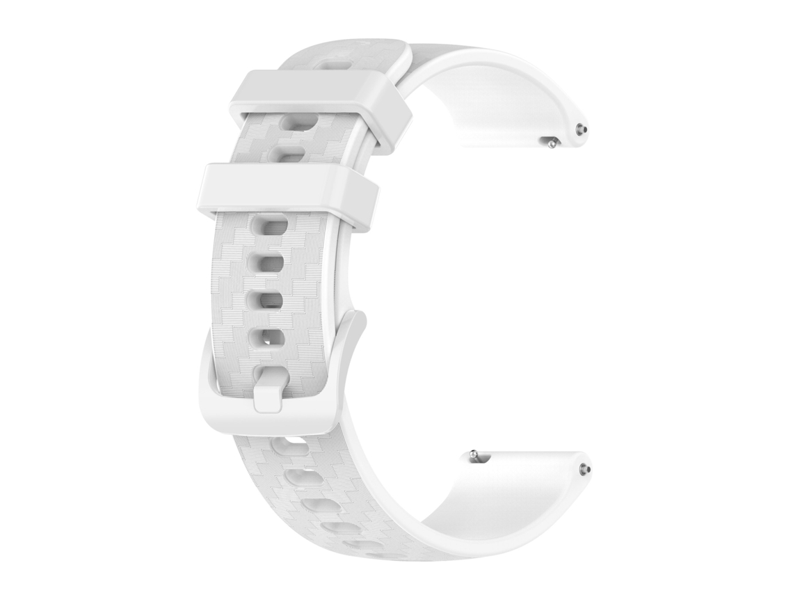 Bracelete de Smartwatch para Garmin Venu SQ 20mm de silicone listrada de fibra de carbono (branca)