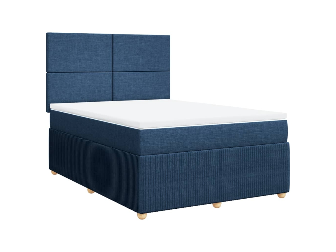 Box Spring Bed, Box Spring Beds Vidaxl Azul Tecido (140 X 190 Cm)