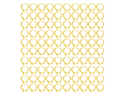 100 Anilhas de Plástico para Pernas de Aves Reutilizáveis Galinhas Patos Gansos 18mm Amarelo