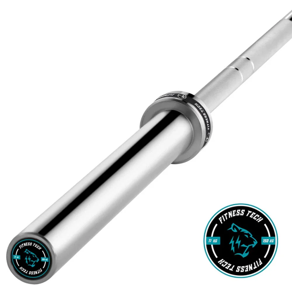 Barra para Halteres FITNESS TECH (120 cm x 50 mm - Aço - Cinzento)
