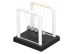 Rebe-balança De Newton Bolas Ciencia Física Estudo Decoração Escritório Relaxamento Bola Pendular Branco 3.5x2.91x3.7in
