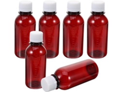 Conjunto de 6 frascos PET de 150ml com tampas, organizador de medicamentos para viagens.