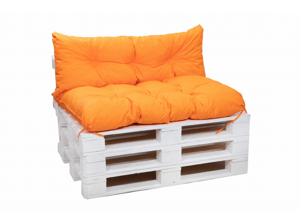 Conjunto de almofadas paletes 120x50 Encosto e Assento 120x60cm Laranja Almofadas para sofás - almofadas de exterior em paletes SETGARDEN