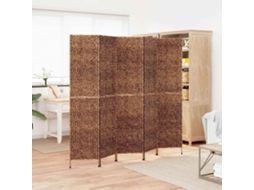 Vidaxl Biombo De 5 Painéis 205x180 Cm Jacinto De Água Castanho