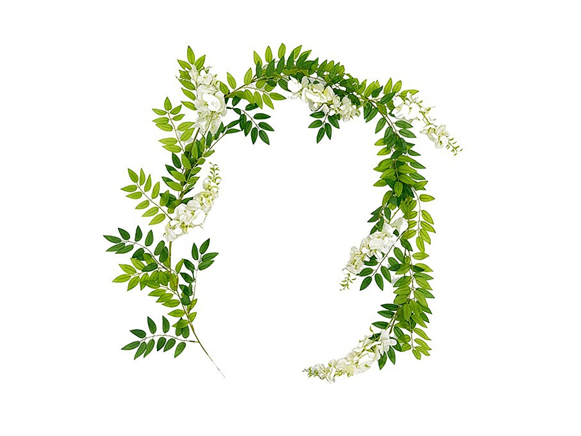 Laxiscreed Trepadeira Artificial Wisteria Com Flores Brancas Para Decoração Exterior