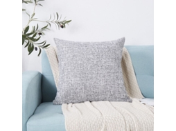 Conjunto de 2 capas de almofada Nova LINE de linho texturado cinza claro 45x45cm para sofá e sala