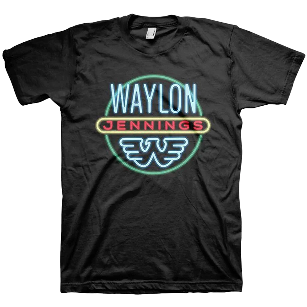 Waylon Jennings Neon Sign T-shirt Unisex Rockinstone Size:s