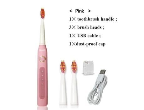 Sonic Escova De Dentes Elétrica Sg 507 Adulto Temporizador Escova 5 Modos Carregador Usb Escova De Dentes Recarregável Seago