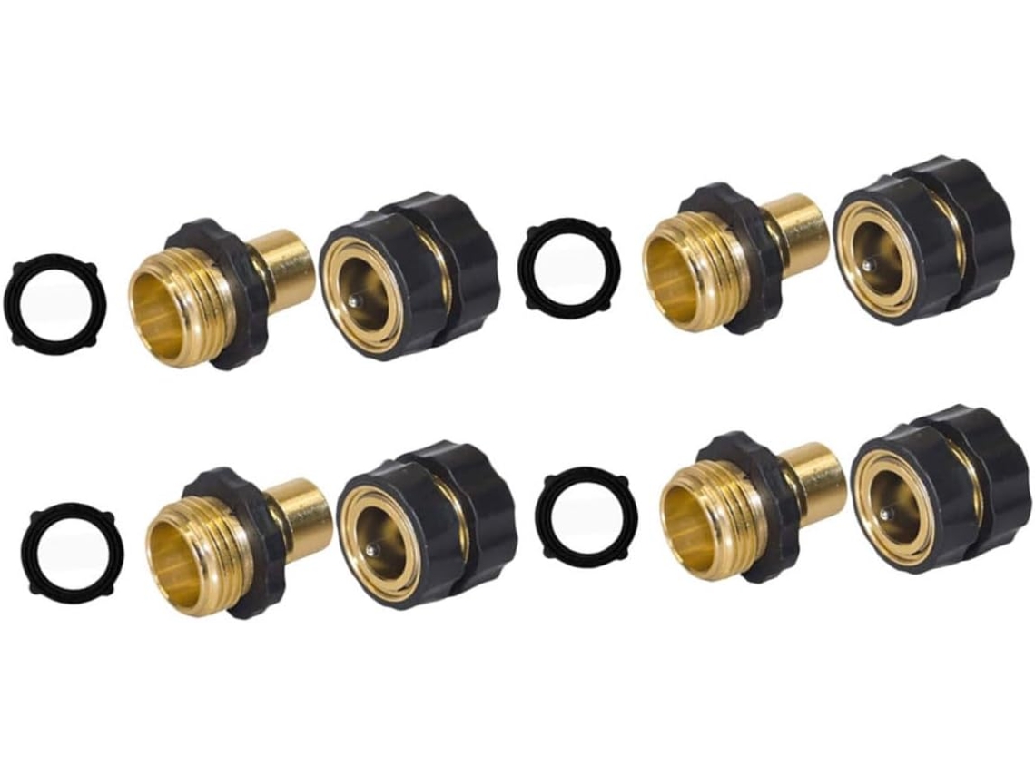 Conector Rápido Para Mangueira De Jardim 3/4 Polegadas, Conjunto Com
