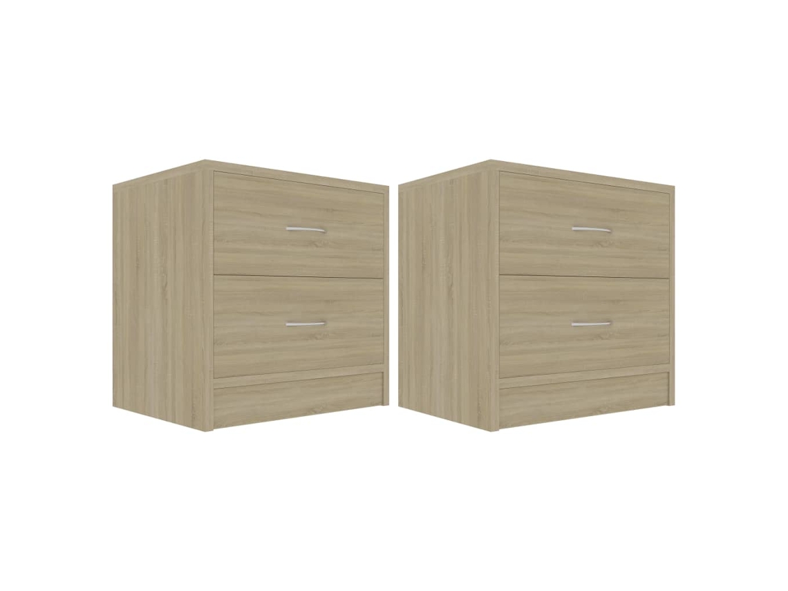 Bedside Cabinet, Bedside Cabinets Vidaxl Marrom Madeira Processada (n/a)