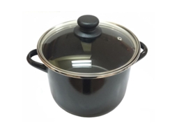 Panela alta com tampa 20 cm preto