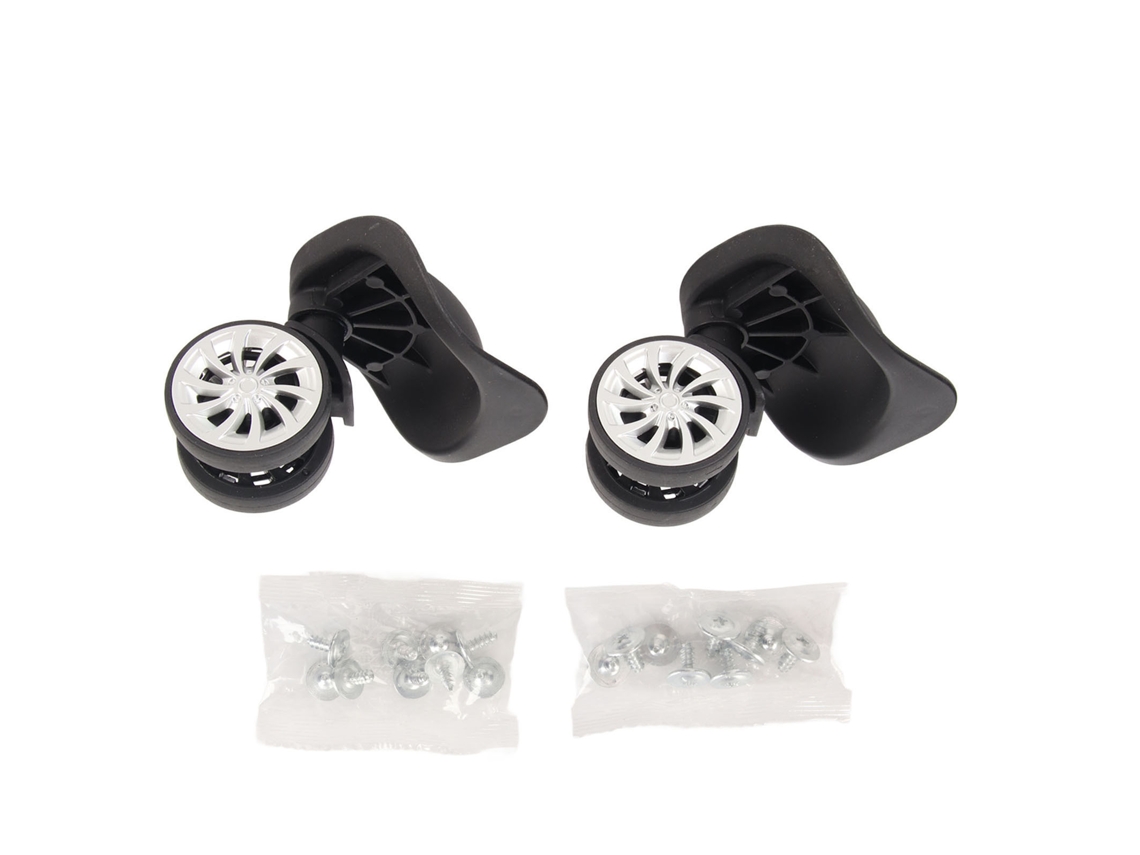 Conjunto de 2 rodas para malas com rotação de 360 graus, trava, silenciosas, duráveis, com parafusos AQUAFORGE