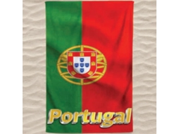 Toalha De Praia Microfibra Bandeira Portugal Letras Amarelas 3d