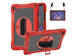 Capa Para Tablet Lurelia, Compatível Com Samsung Galaxy Tab A9 10.9 2023, Vermelho E Preto, Tpu, Suporte Giratório, Proteção Antiquedas