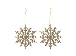 Enfeite de Natal em Floco Dourado X 2 FEERIC LIGHTS & CHRISTMAS