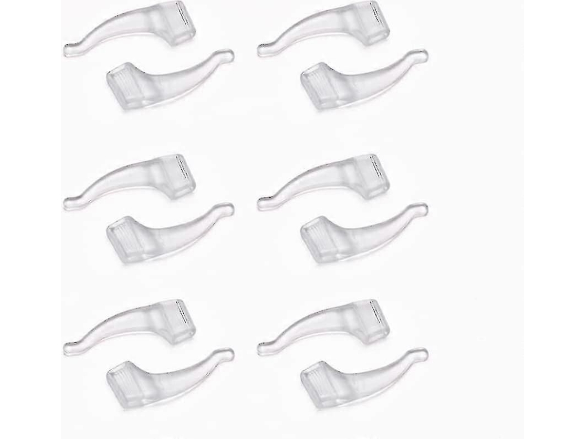 Cómodas Gafas de Silicone Antideslizantes Ganchos para as Orejas Acessórios 6 Pares GOKOCO (transparentes)