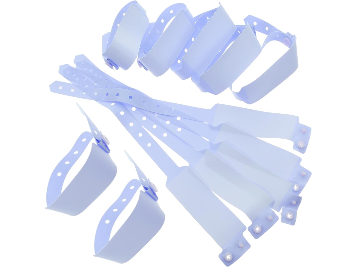 Pulseiras de identificação para pacientes em ambientes hospitalares, 100 pulseiras descartáveis de PVC para adultos e crianças.