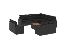 Garden Sofa Set, Garden Sofa Sets Vidaxl Preto Rattan / Vime (n/a)